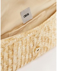 Бежевый соломенный клатч от Asos