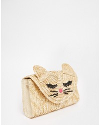 Бежевый соломенный клатч от Asos