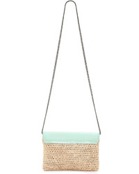 Бежевый соломенный клатч от Loeffler Randall