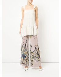 Бежевый топ без рукавов от Erika Cavallini