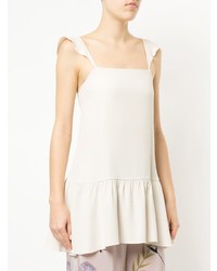 Бежевый топ без рукавов от Erika Cavallini