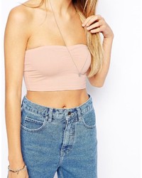 Бежевый укороченный топ от Asos