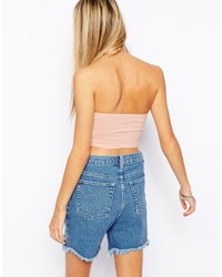 Бежевый укороченный топ от Asos