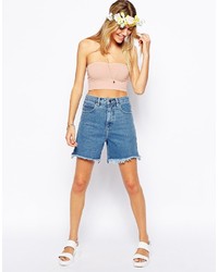 Бежевый укороченный топ от Asos