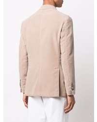 Мужской бежевый хлопковый двубортный пиджак от Gabriele Pasini