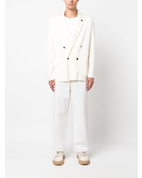 Мужской бежевый хлопковый двубортный пиджак от Lardini