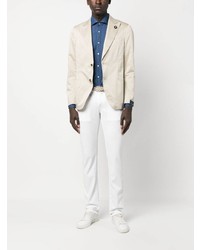 Мужской бежевый хлопковый пиджак от Lardini