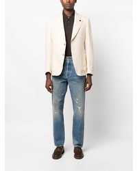 Мужской бежевый хлопковый пиджак от Lardini