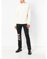 Мужской бежевый худи с принтом от Raf Simons