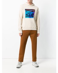 Мужской бежевый худи с принтом от Maison Margiela