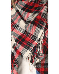 Женский бежевый шарф в шотландскую клетку от Madewell
