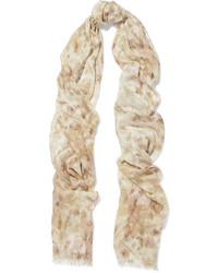 Женский бежевый шарф с принтом от AERIN