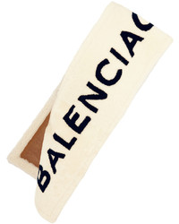 Женский бежевый шарф с принтом от Balenciaga