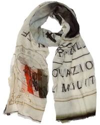 Женский бежевый шарф с принтом от Faliero Sarti