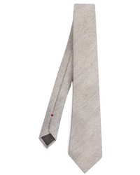 Бежевый шелковый вязаный галстук
