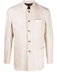 Мужской бежевый шелковый пиджак от Kiton