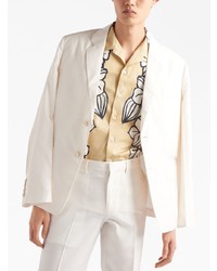 Мужской бежевый шелковый пиджак от Prada