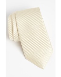 Бежевый шелковый плетеный галстук