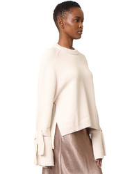 Женский бежевый шелковый свитер от Tibi