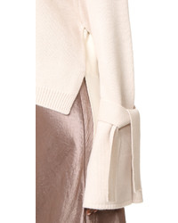 Женский бежевый шелковый свитер от Tibi