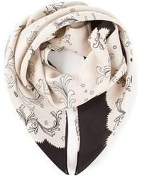 Женский бежевый шелковый шарф с принтом от Sharon Wauchob