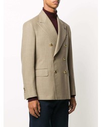 Мужской бежевый шерстяной двубортный пиджак от Gabriele Pasini