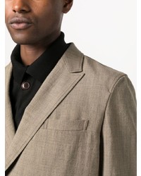 Мужской бежевый шерстяной двубортный пиджак от Beams Plus