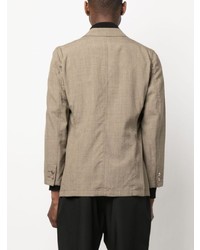 Мужской бежевый шерстяной двубортный пиджак от Beams Plus