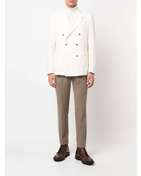 Мужской бежевый шерстяной двубортный пиджак от Tagliatore
