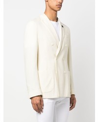 Мужской бежевый шерстяной двубортный пиджак от Lardini