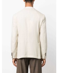 Мужской бежевый шерстяной двубортный пиджак от Lardini