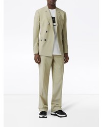 Мужской бежевый шерстяной двубортный пиджак от Burberry