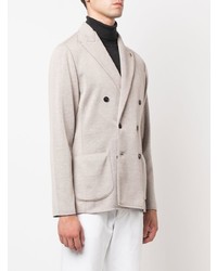 Мужской бежевый шерстяной двубортный пиджак от Lardini