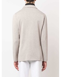 Мужской бежевый шерстяной двубортный пиджак от Lardini