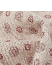 Бежевый шерстяной нагрудный платок с принтом от Brunello Cucinelli