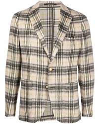 Мужской бежевый шерстяной пиджак в шотландскую клетку от Tagliatore
