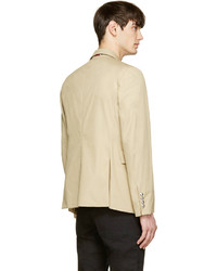 Мужской бежевый шерстяной пиджак от Moncler