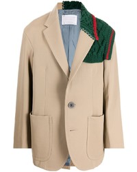 Мужской бежевый шерстяной пиджак от Kolor