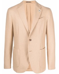 Мужской бежевый шерстяной пиджак от Lardini