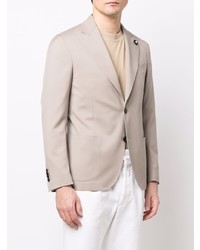 Мужской бежевый шерстяной пиджак от Lardini