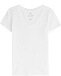 Белая бархатная футболка