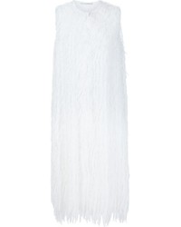 Женская белая безрукавка c бахромой от Marco De Vincenzo