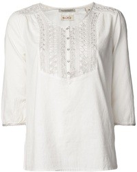Белая блуза-крестьянка с вышивкой от Maison Scotch