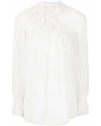 Белая блуза-крестьянка с рюшами от Chloé
