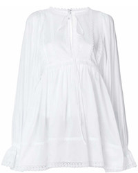 Белая блуза-крестьянка с рюшами от Dolce & Gabbana