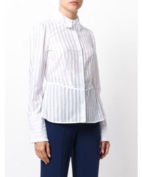 Белая блуза на пуговицах в вертикальную полоску от Sonia Rykiel