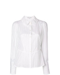 Белая блуза на пуговицах в вертикальную полоску от Sonia Rykiel
