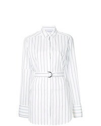 Белая блуза на пуговицах в вертикальную полоску от Strateas Carlucci