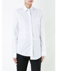 Белая блуза на пуговицах в вертикальную полоску от Rokh