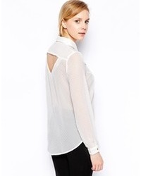 Белая блуза на пуговицах с вырезом от Sugarhill Boutique